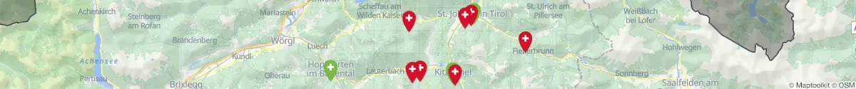 Kartenansicht für Apotheken-Notdienste in der Nähe von Aurach bei Kitzbühel (Kitzbühel, Tirol)